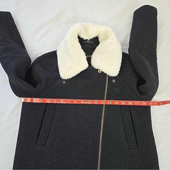 Madewell Eldridge Asymmetric Zip Coat in Black Insuluxe Fabric Women's XXS - Picture 12 of 15